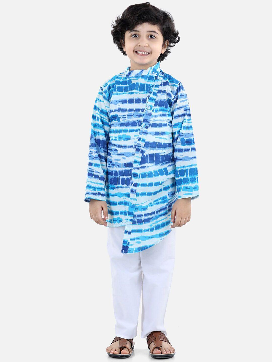 bownbee printed angrakha pure cotton kurta with pyjamas