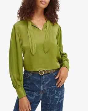 boxy fit top with voluminous sleeves