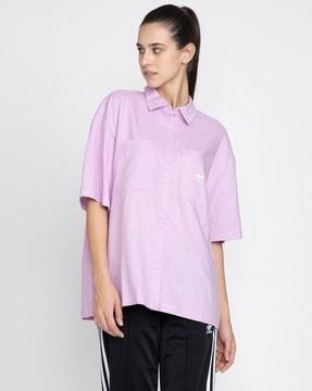 boxy fit shirt with patch pockets