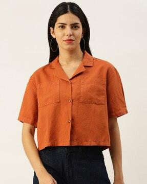 boxy fit shirt with patch pockets
