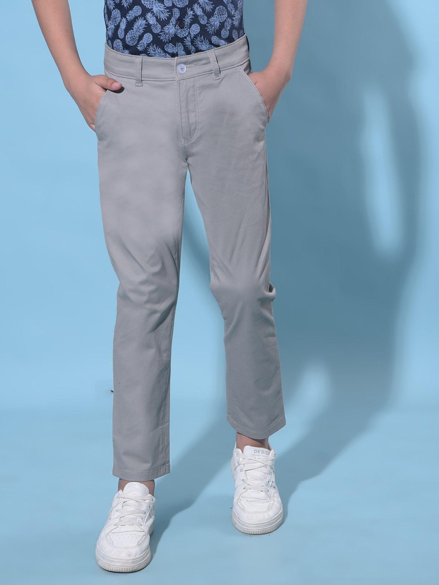 boy's grey cotton trouser