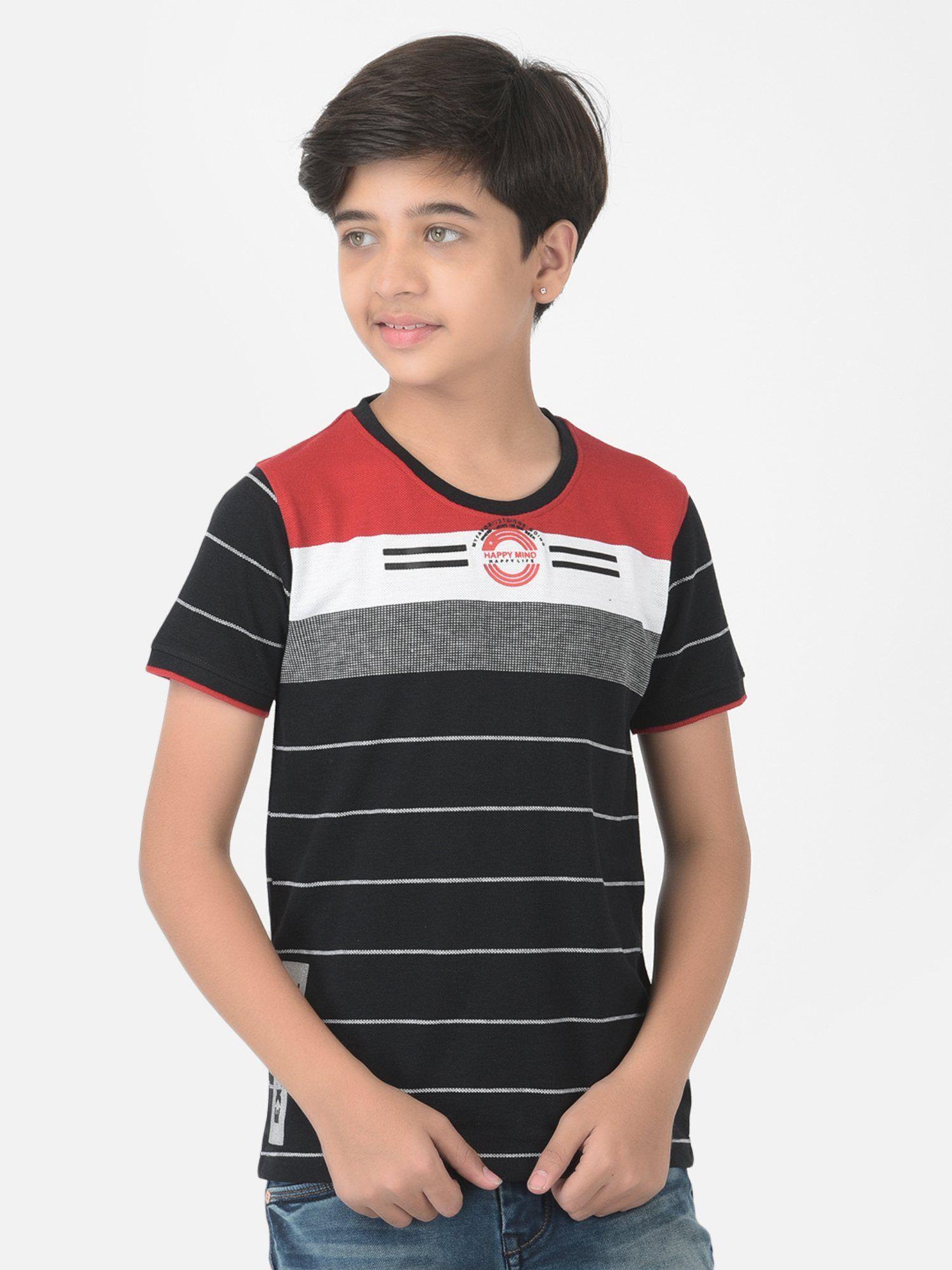 boy multi-color round neck t-shirt