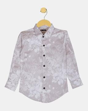 boy regular fit floral print shirt