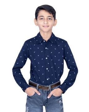 boy regular fit spread-collar shirt