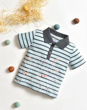 boy regular fit striped polo t-shirt