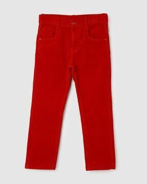 boy straight fit flat-front trousers