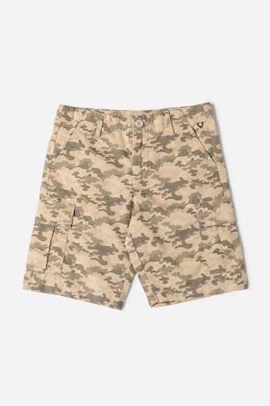 boys beige regular fit print shorts