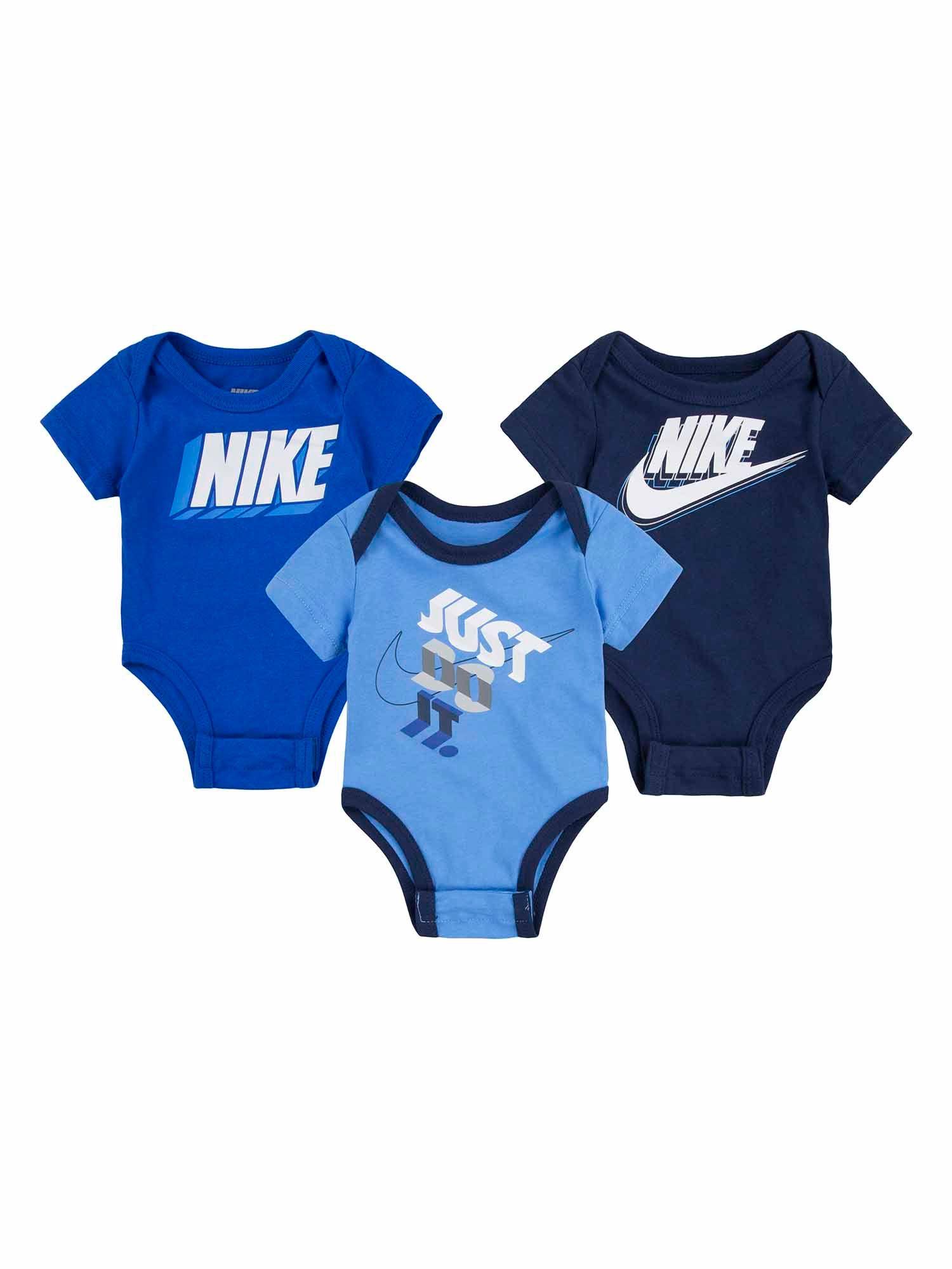 boys blue graphic bodysuits (pack of 3)