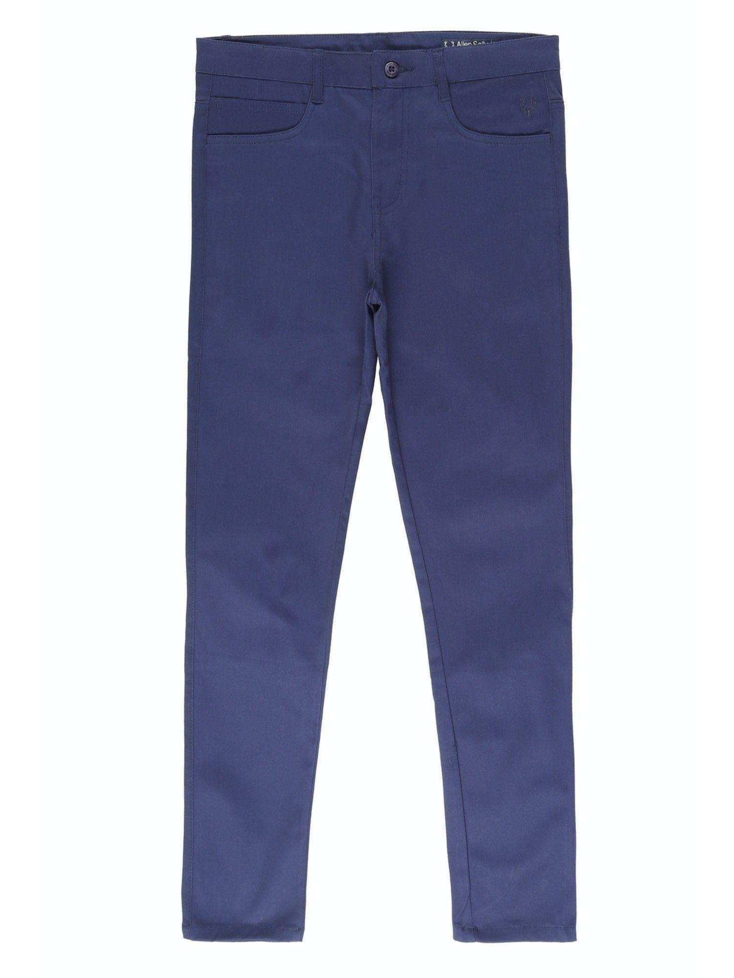 boys blue plain trousers