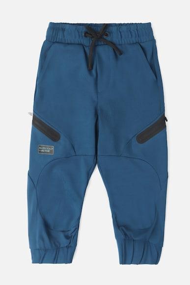 boys blue regular fit solid jogger pants
