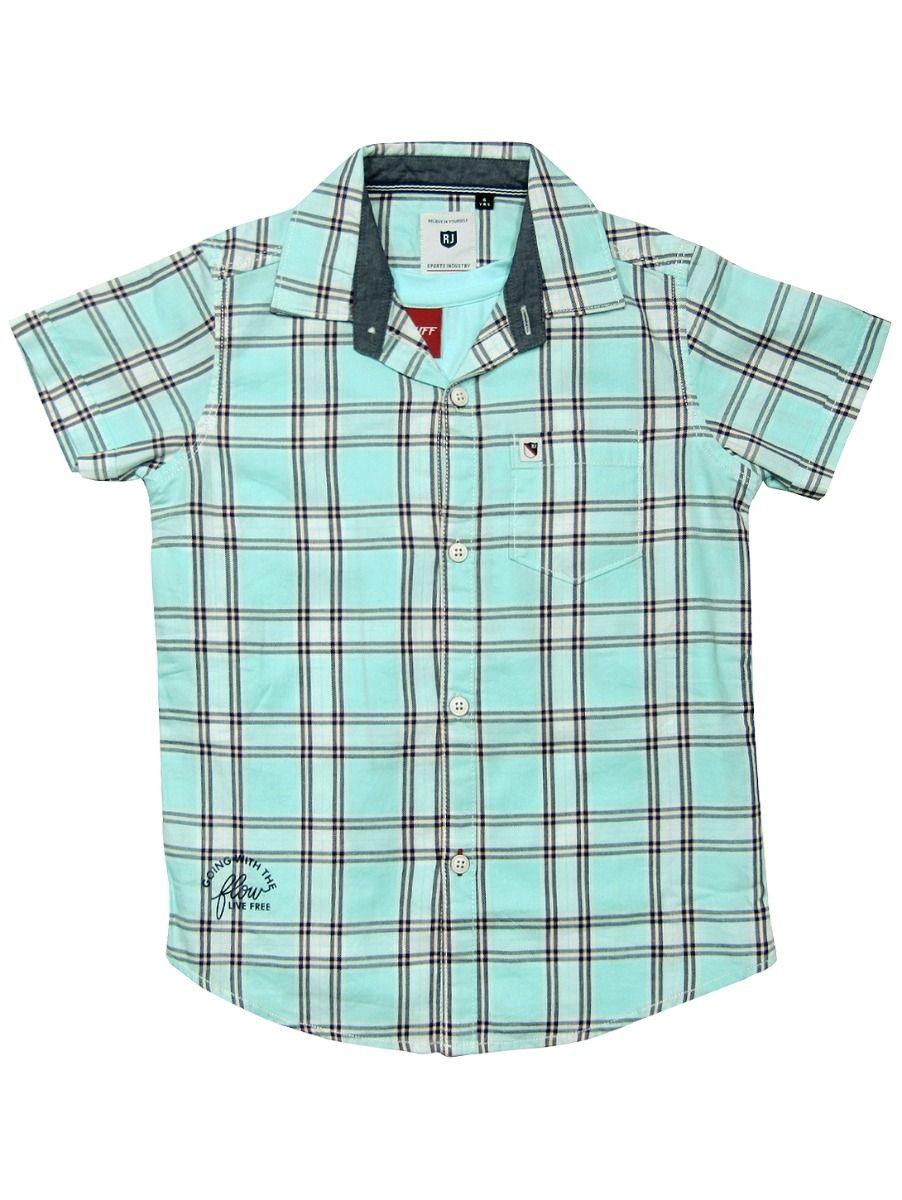 boys branded shirt with t-shirt