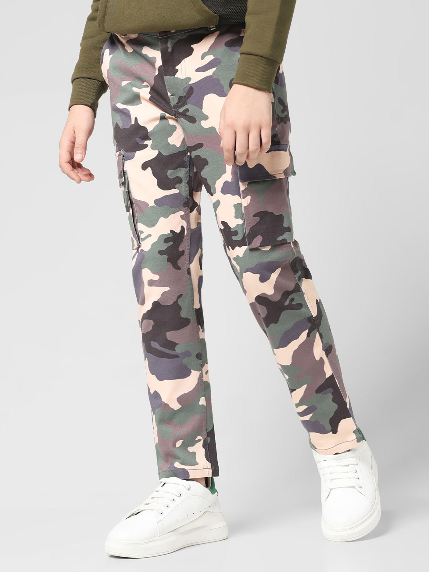 boys camouflage green trousers