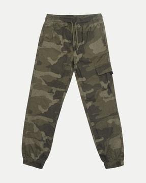 boys camouflage print relaxed fit cargo pants