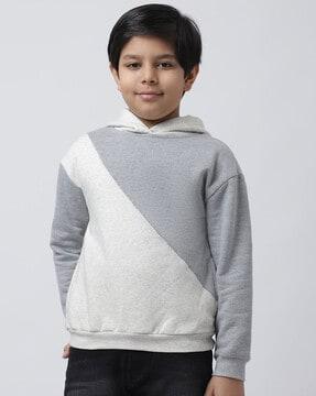 boys colorblock hoodie with insert pockets