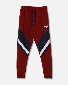 boys colorblock joggers with drawstring waist