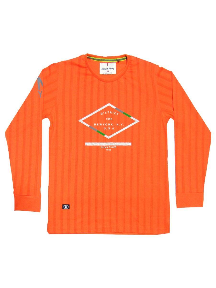 boys fancy casual orange t-shirt - pba3598569