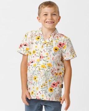 boys floral print reguler fit shirt