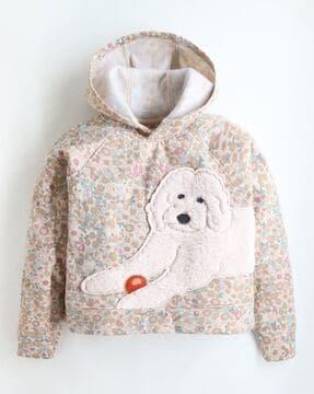 boys floral print relaxed fit hoodie