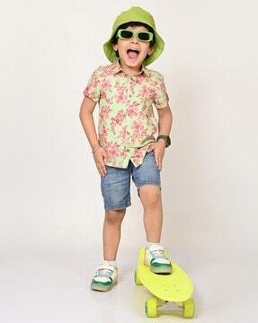 boys floral print relaxed fit shirt