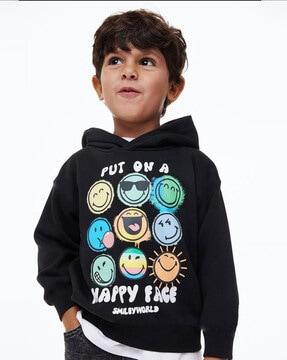 boys graphic print regular fit hooded t-shirt