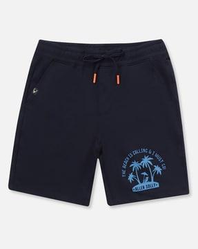 boys graphic print regular fit shorts