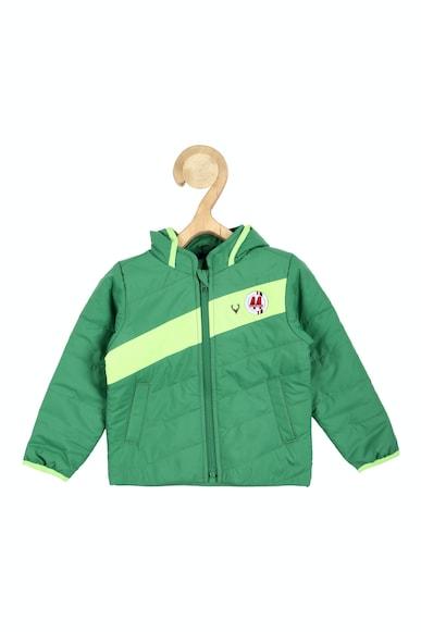 boys green patterned regular fit jacket