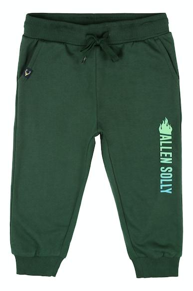 boys green regular fit graphic print track pants