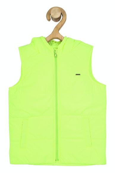 boys green solid regular fit jacket