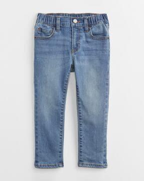 boys heavily washed straight fit jeans