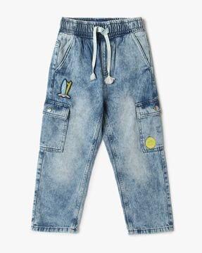 boys heavily washed straight fit jogger jeans