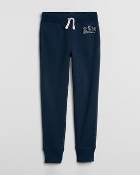 boys joggers with placement brand embroidery