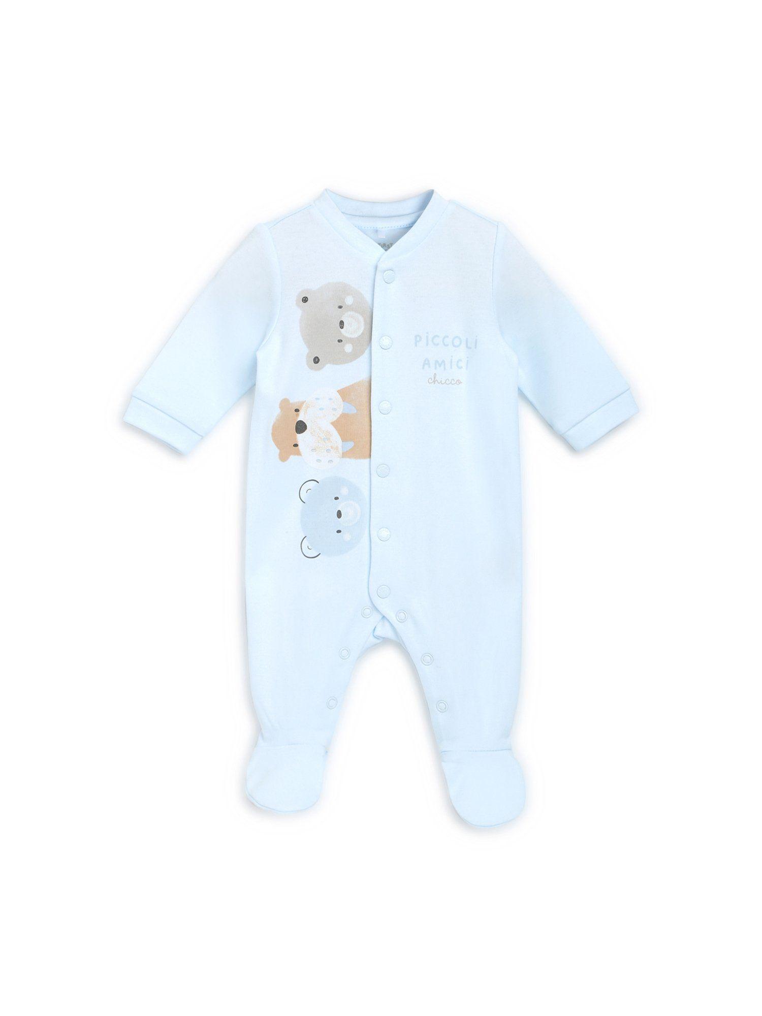 boys light blue front opening rompers