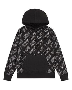 boys logo print regular fit hoodie