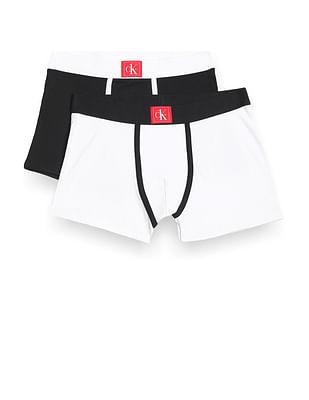 boys logo waist solid trunks - pack of 2