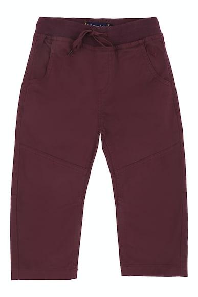 boys maroon slim fit solid trousers