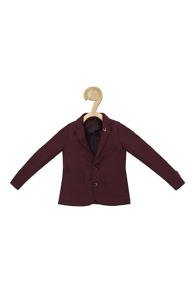 boys maroon solid regular fit blazer