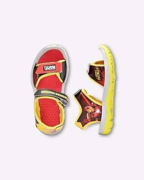 boys-marvel-print-slip-on-sandals