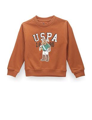 boys mascot print sweatshirt