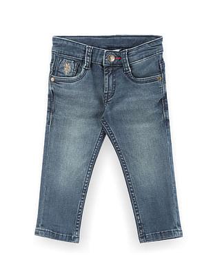 boys mid rise stone wash jeans