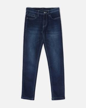 boys mid-wash skinny fit jeans