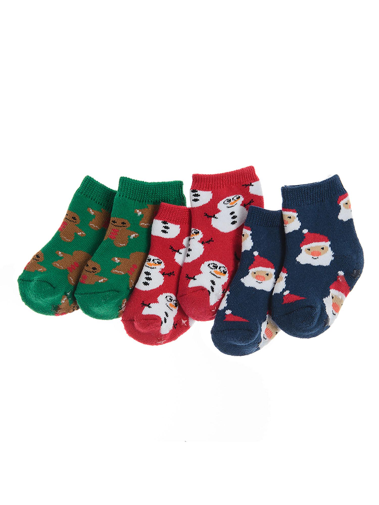 boys multi color printed socks (set of 3)