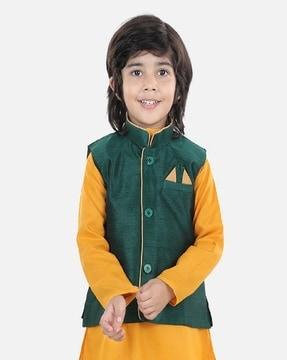 boys nehru jacket with welt pocket