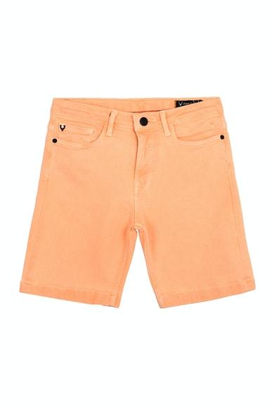 boys orange regular fit solid shorts