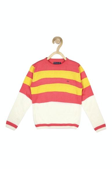 boys pink stripe regular fit sweater