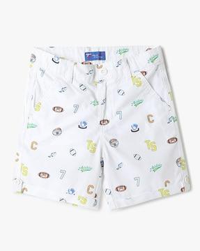 boys printed regular fit flat-front shorts