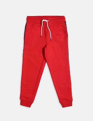 boys red glow in the dark cotton joggers
