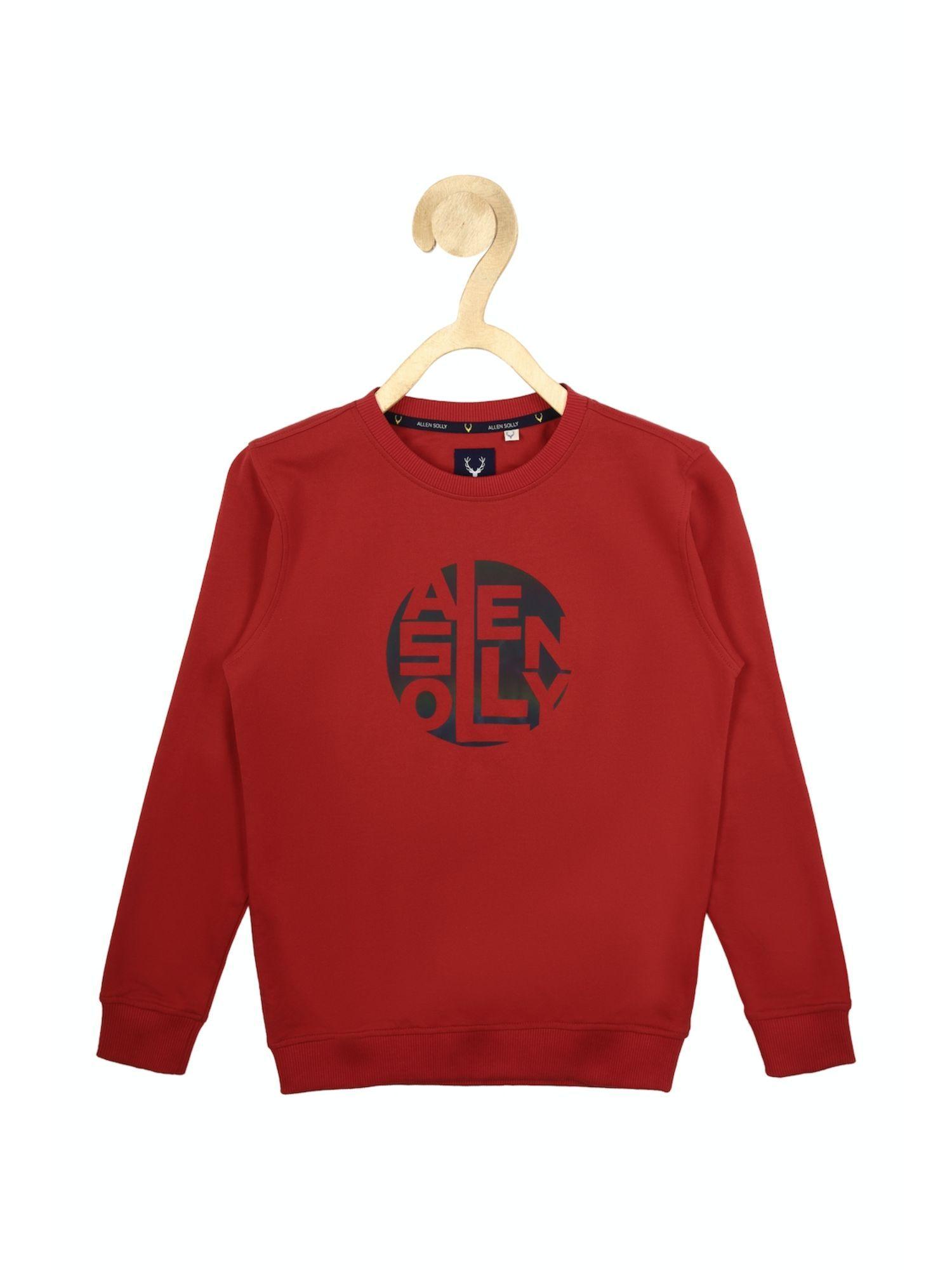 boys red graphic regular fit sweatshirt