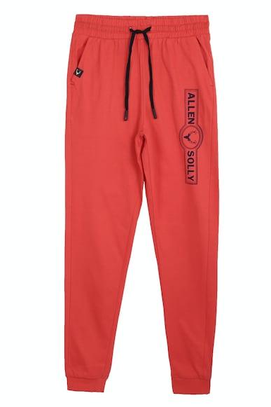 boys red regular fit graphic print track pants