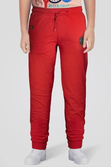 boys red regular fit solid jogger pants