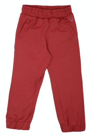 boys red regular fit solid track pants